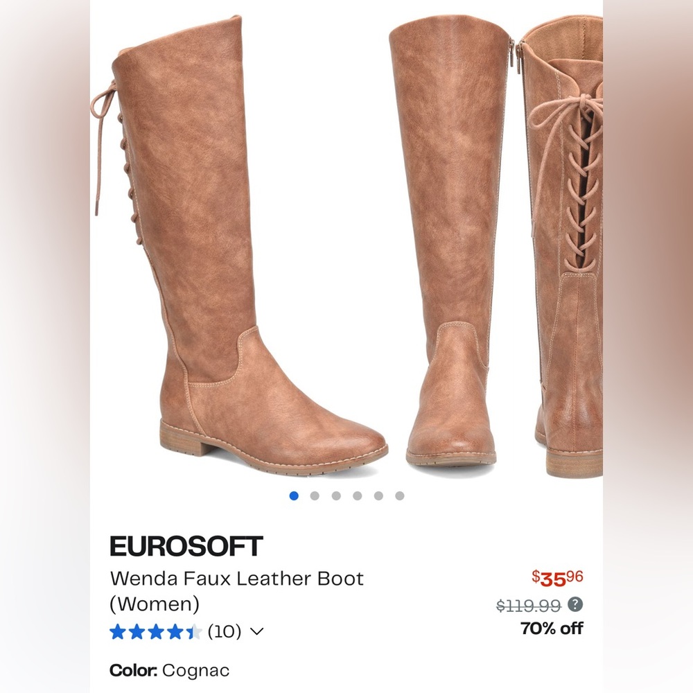 Eurosoft Tall Boot size 8 Cognac